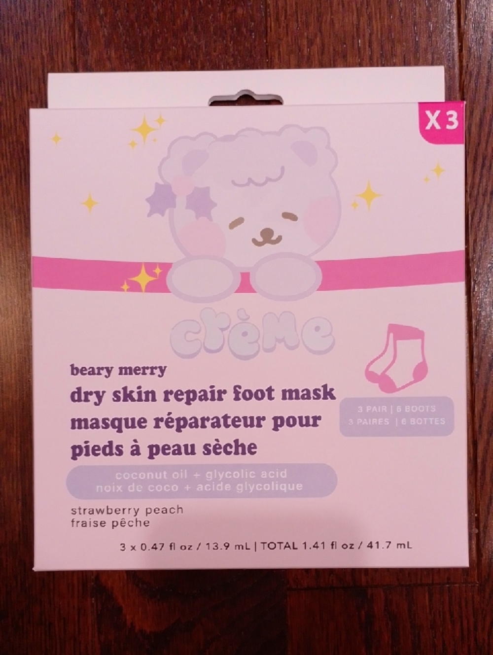 Creme Shop Beary Merry Dry Skin Repair Foot Mask Masks 3 Pairs